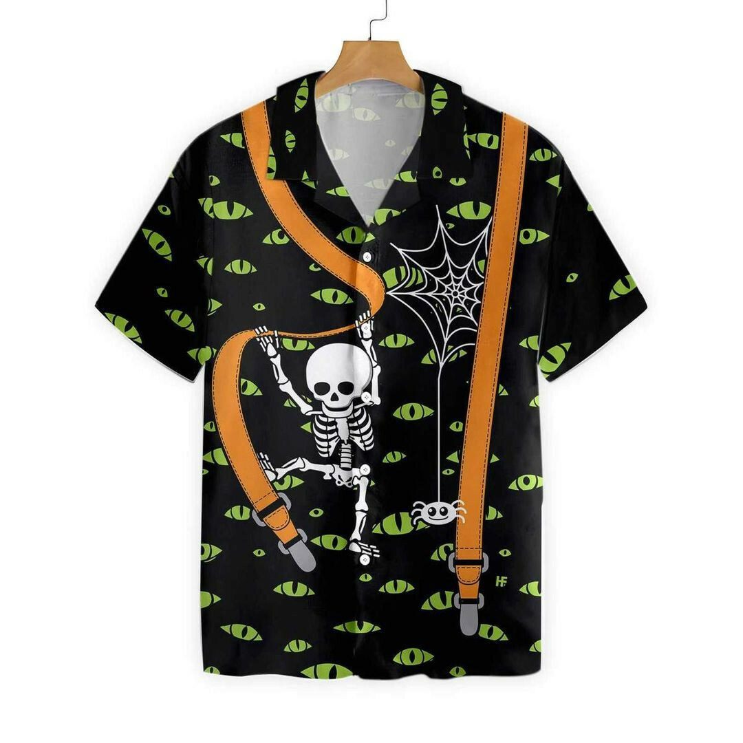 Halloween Skeleton And Monster Eyes Hawaiian Shirt 1 Halloween Skeleton And Monster Eyes Hawaiian Shirt