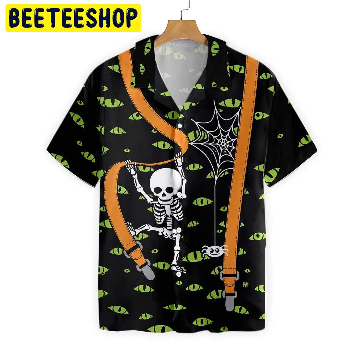 Halloween Skeleton And Monster Eyes Trending Hawaiian Shirt-1 1 Halloween Skeleton And Monster Eyes Trending Hawaiian Shirt-1