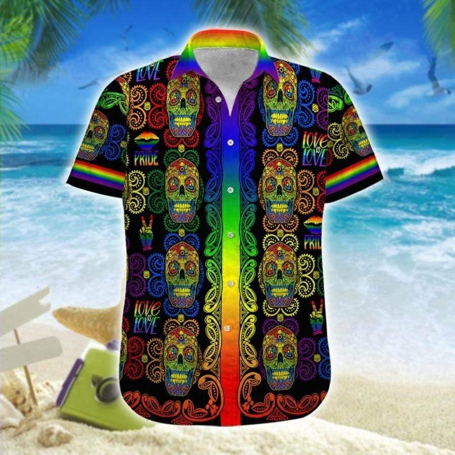 Hawaiian Aloha Shirts Lgbt Sugar Skull Love-1 1 Hawaiian Aloha Shirts Lgbt Sugar Skull Love-1