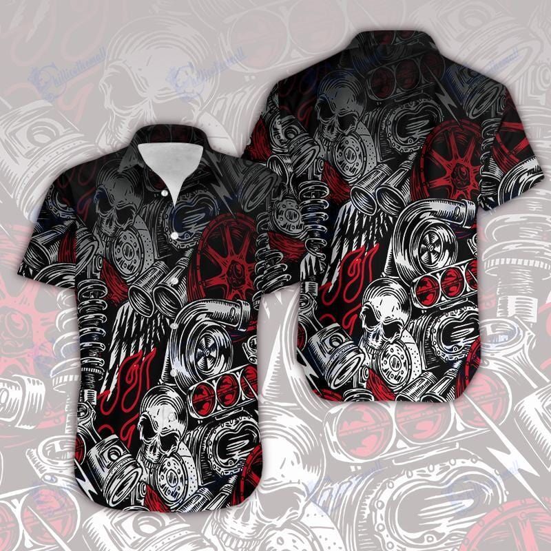 Hawaiian Aloha Shirts Motorbike Skull Art 2 Hawaiian Aloha Shirts Motorbike Skull Art