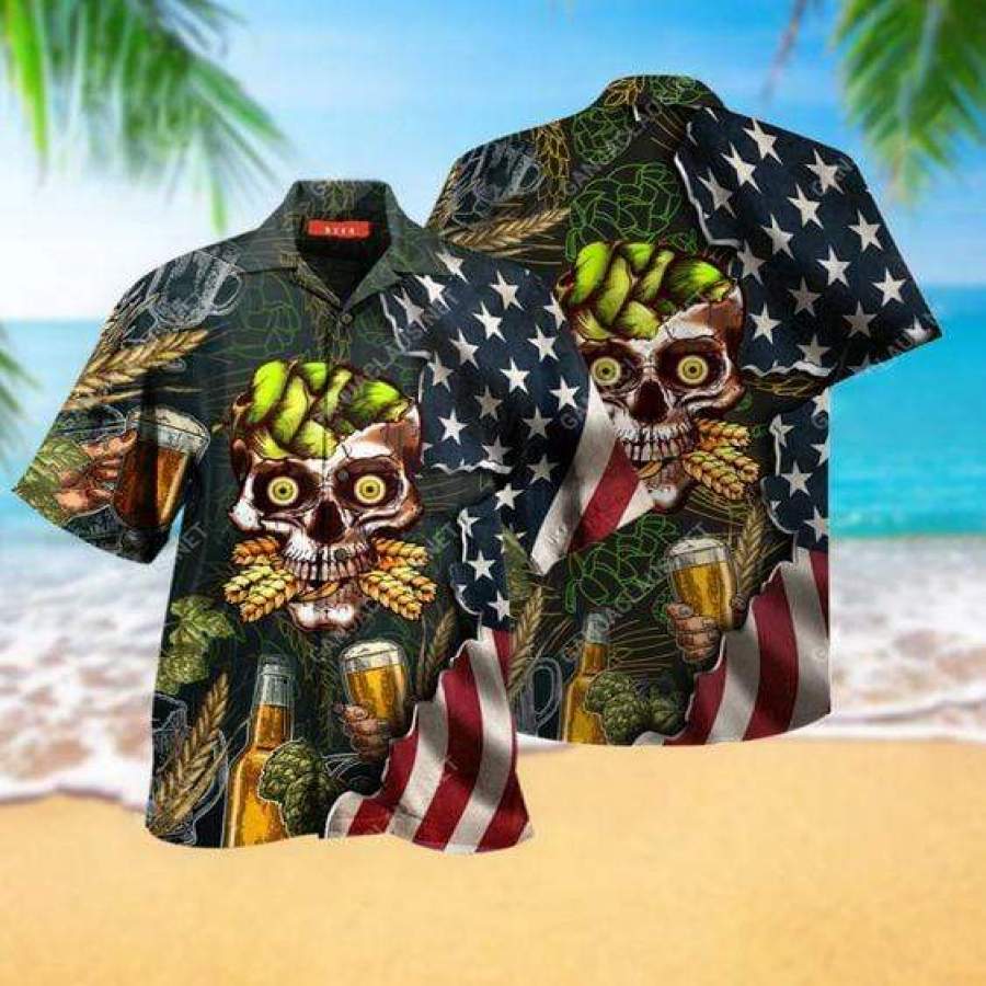 Hawaiian Aloha Shirts Skull Beer Flag-1 1 Hawaiian Aloha Shirts Skull Beer Flag-1