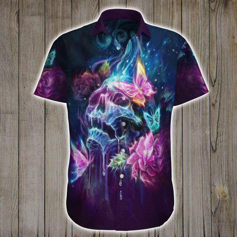 Hawaiian Aloha Shirts Skull Butterfly Colorful Art Hawaiian Shirt F 1 Hawaiian Aloha Shirts Skull Butterfly Colorful Art Hawaiian Shirt F
