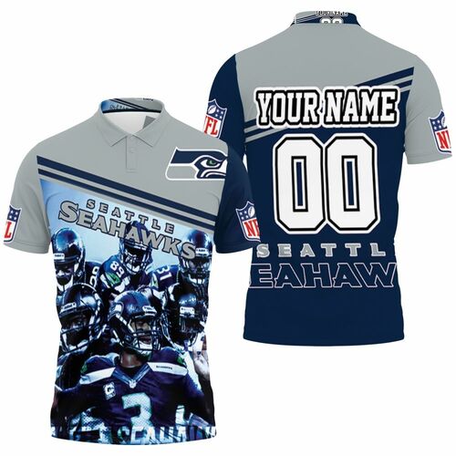 Nfl Seattle Seahawks Super Bowl Xlviii Champions Legend Personalized 3D All Over Print Polo Shirt