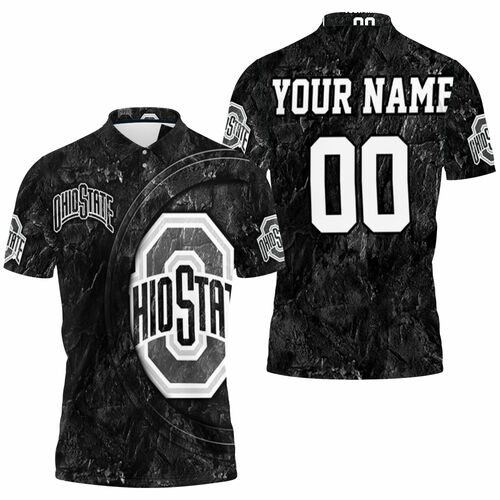 Ohio State Buckeyes Cracked Ground Printed Personalized 3D All Over Print Polo Shirt