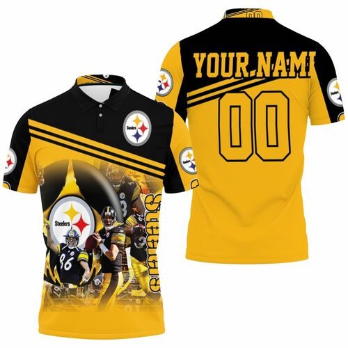 Pittsburgh Steelers Great Players 2020 Nfl Season Jersey American Flag Black And Yellow Personalized Polo Shirt