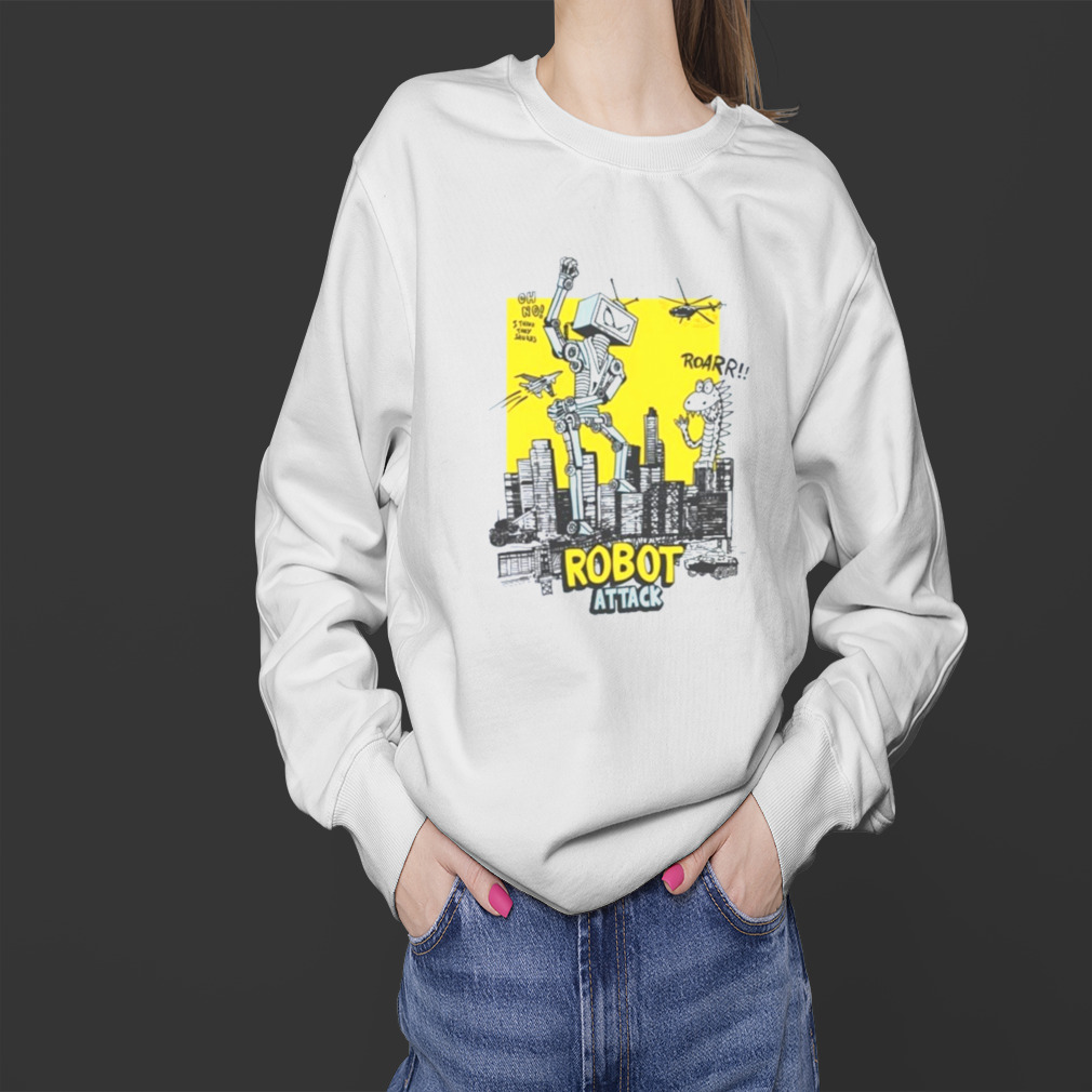 Robot Attacks The City Shirt 4 Sweater