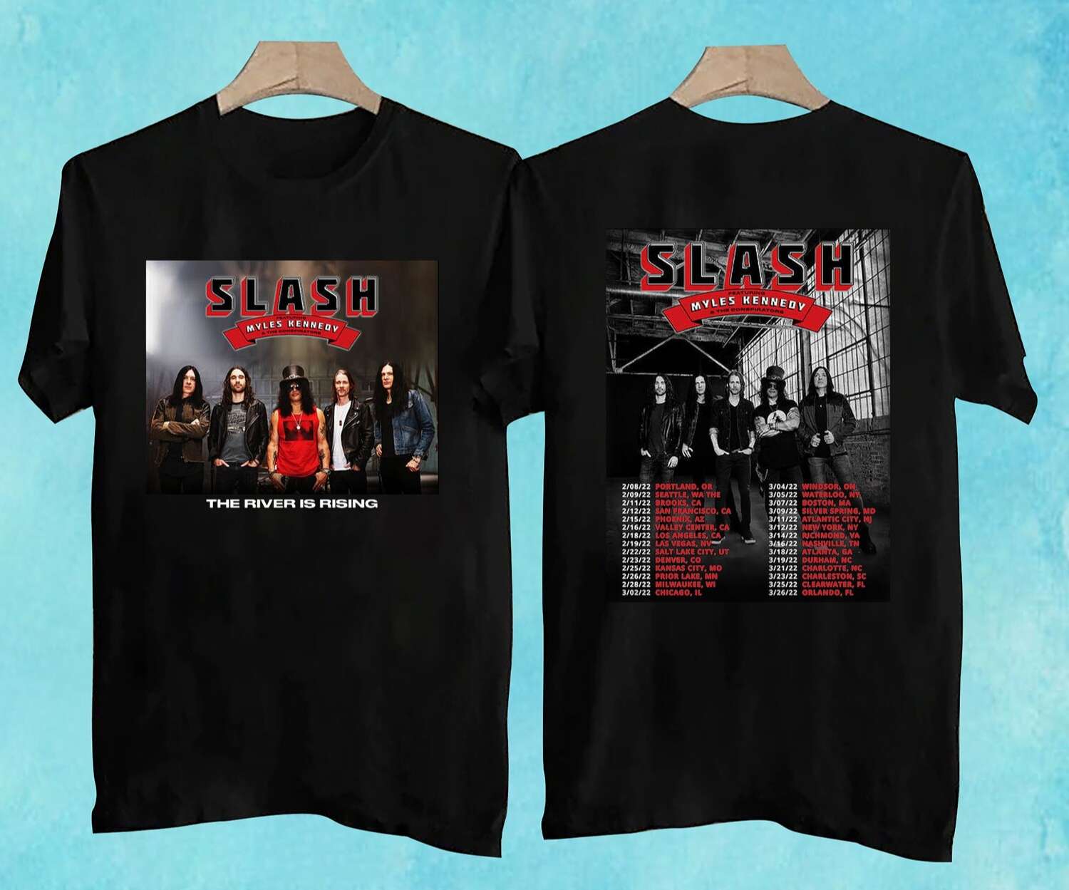 Slash And Myles Kennedy The Conspirators The River Is Rising Tour 2022 T-Shirt