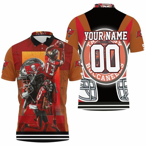 Tampa Bay Buccaneers 13 Mike Evans 2021 Nfl Champions Personalized 3D All Over Print Polo Shirt