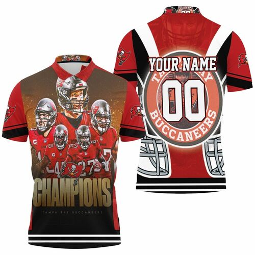 Tampa Bay Buccaneers Super Bowl Champions Red Personalized 3D All Over Print Polo Shirt