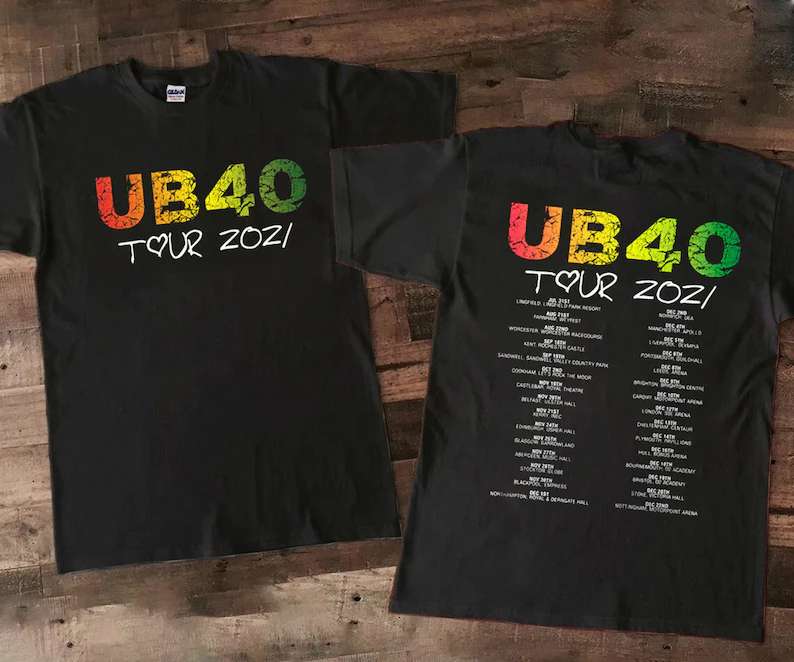 UB40 Top Reggae 2021 Concert T Shirt