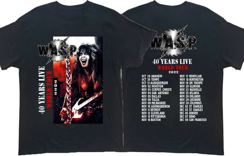 W.A.S.P Wasp 40 Years Live World Tour 2022 T-Shirt