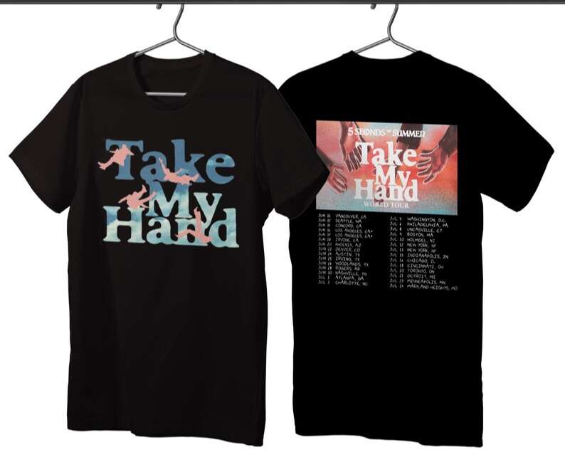 5 Seconds of Summer Take My Hand World Tour 2022 T-Shirt Merch