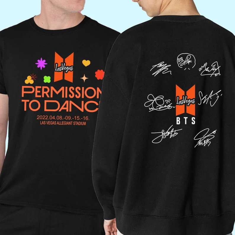 BTS 2022 Tour T-Shirt Permission To Dance Las Vegas Merch