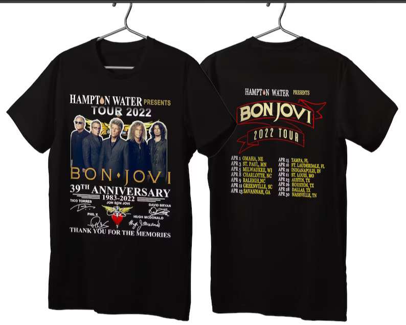 Bon Jovi 2022 Tour T-Shirt Music Band