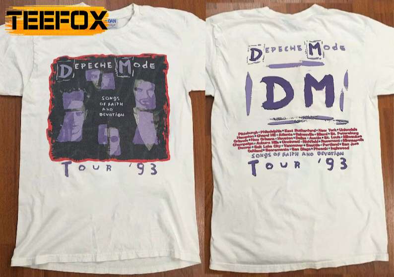 Depeche Mode Songs Of Faith And Devotion 1993 Tour Concert T-Shirt