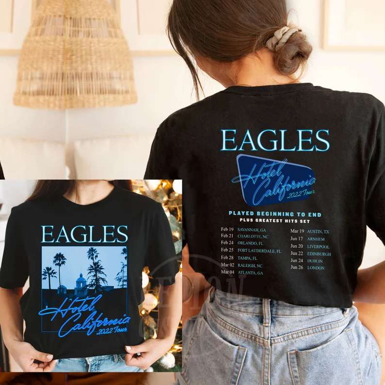 Eagles Hotel California 2022 Tour T-Shirt Merch