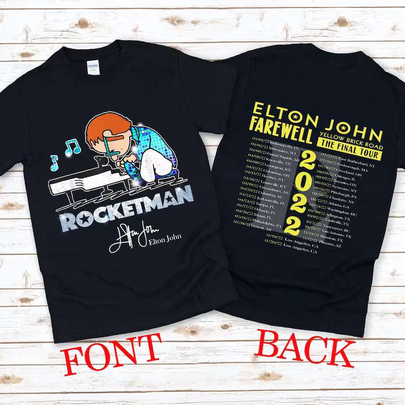 Elton John Farewell Tour Yellow Brick Road The Final Tour 2022 T-Shirt Music