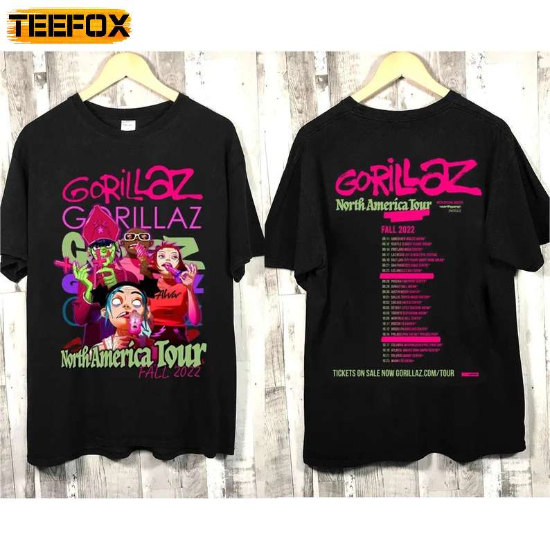 Gorillaz North America Tour Fall 2022 T-Shirt
