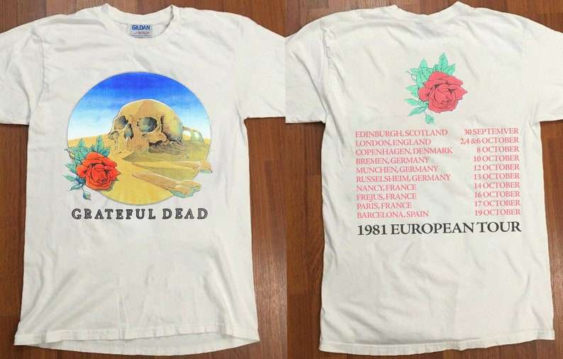 Grateful Dead European Tour Vintage 1981 T Shirt