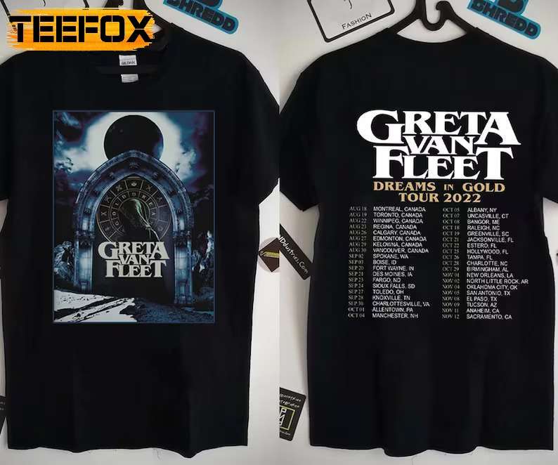 Greta Van Fleet Dreams In Gold Tour 2022 New Design T-Shirt