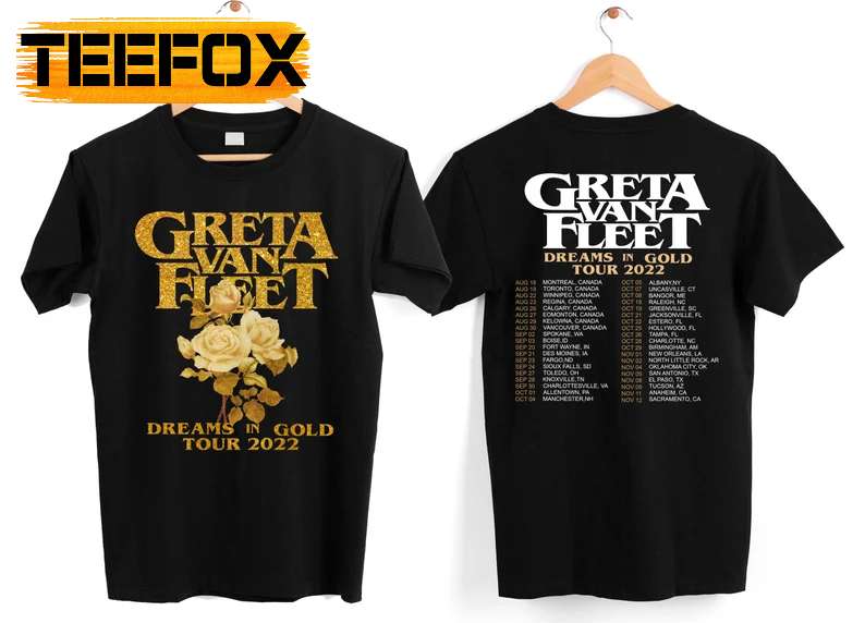 Greta Van Fleet Dreams In Gold Tour 2022 Unisex T-Shirt