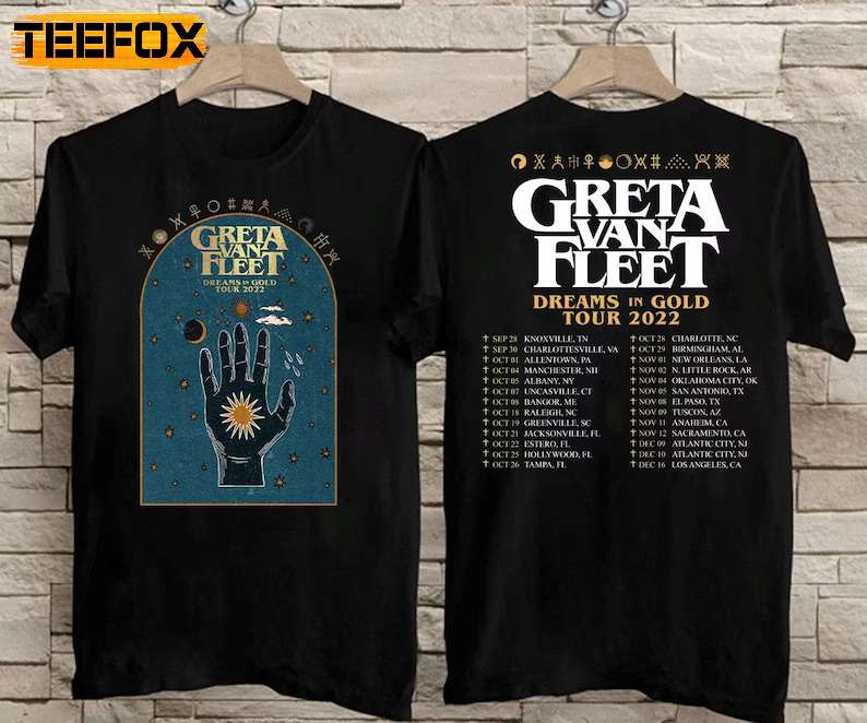 Greta Van Fleet Dreams In Gold Tour 2022 Update T-Shirt