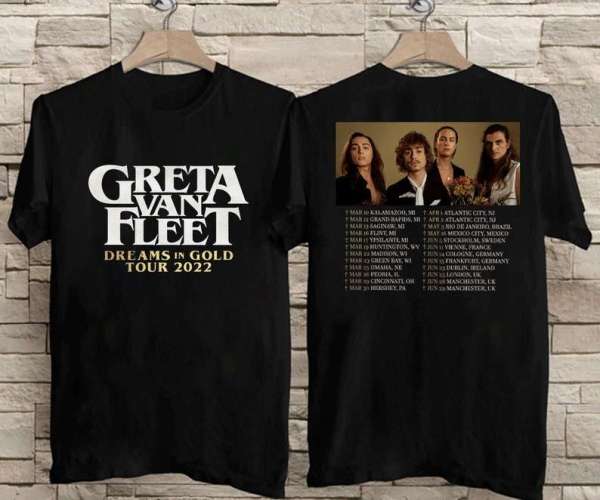 Greta Van Fleet Graphic T-Shirt 2022 Dreams In Gold Tour