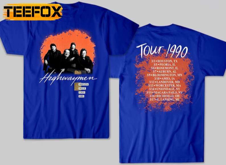 Highwaymen 1990 Tour Concert T-Shirt