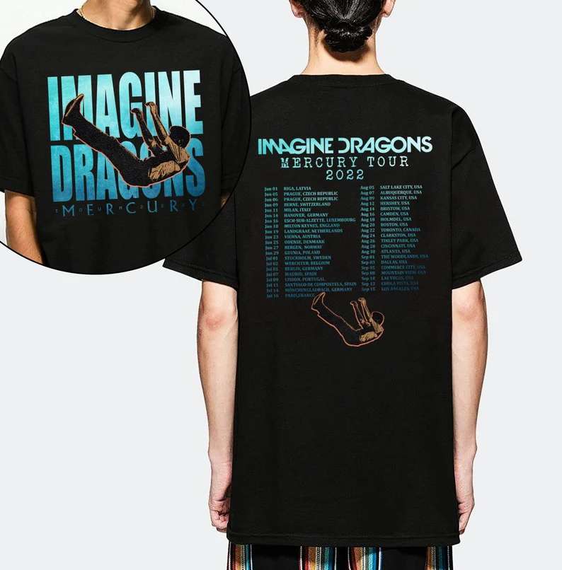 Imagine Dragons Mercury Tour 2022 Concert T-Shirt Before The Thunder