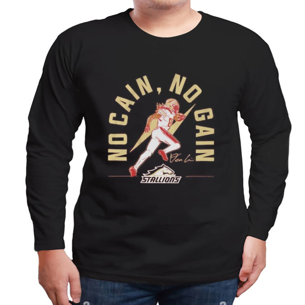 no cain no gain Birmingham Stallions Deon Cain shirt 3 Longsleeve tshirt