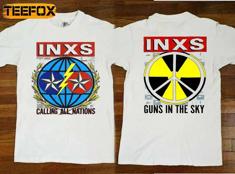 INXS Calling All Nations Tour Gun In The Sky Vintage 1980 T-Shirt