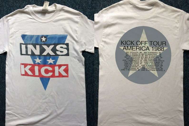 INXS Kick Off America Tour 1988 Star Band Rock Concert T Shirt 1 INXS Kick Off America Tour 1988 Star Band Rock Concert T Shirt