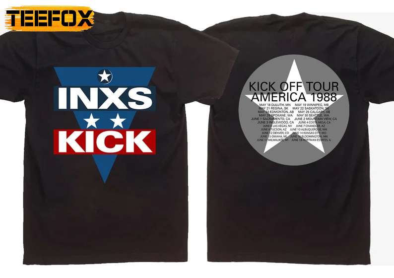 INXS Kick Off America Tour 1988 Star Band Rock Music Concert T-Shirt