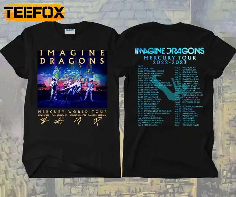 Imagine Dragons Mercury Tour 2022-2023 Signatures T-Shirt