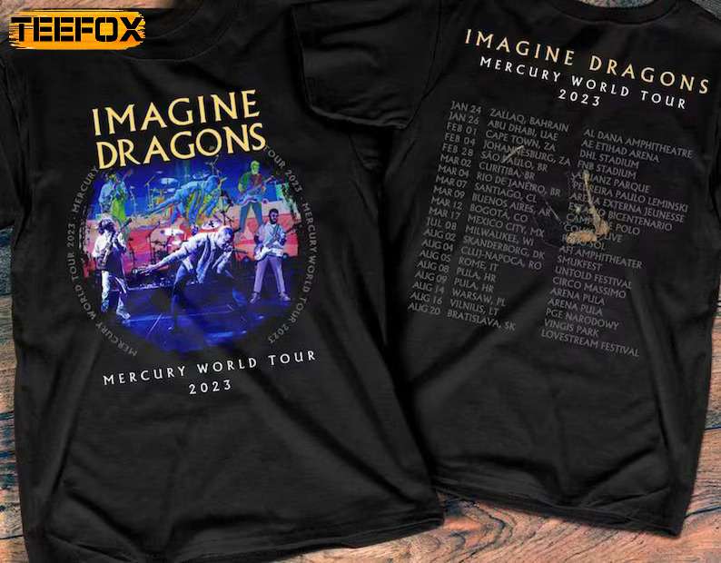 Imagine Dragons Mercury World Tour 2023 Double Sided T-Shirt