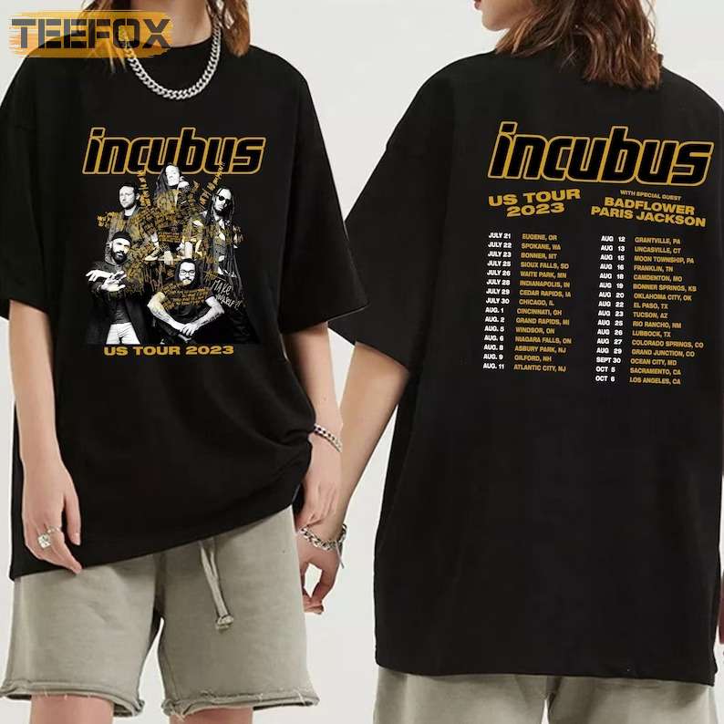 Incubus Band US Summer Tour 2023 Concert T-Shirt