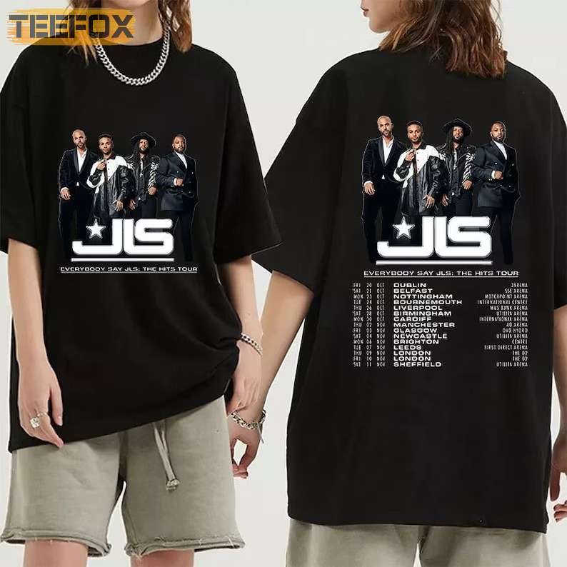 JLS Everybody Say JLS Hit The Tour 2023 T-Shirt 1 JLS Everybody Say JLS Hit The Tour 2023 T-Shirt