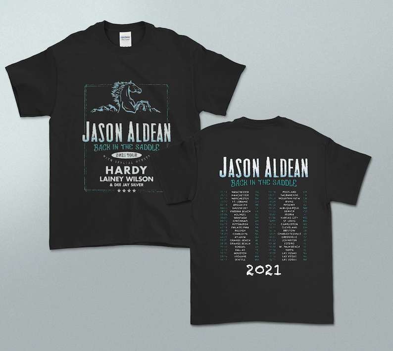 Jason Aldean 2021 Back in the Saddle Concert T Shirt