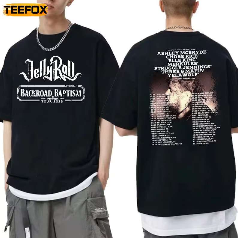 Jelly Roll Backroad Baptism 2023 Tour T-Shirt