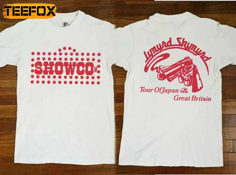 Lynyrd Skynyrd Showco Tour of Japan & Great Britain Rock GBR Vintage 1976 T-Shirt