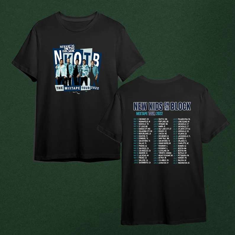 NKOTB Band New Kids On The Block The Mixtape Tour 2022 Concert T-Shirt