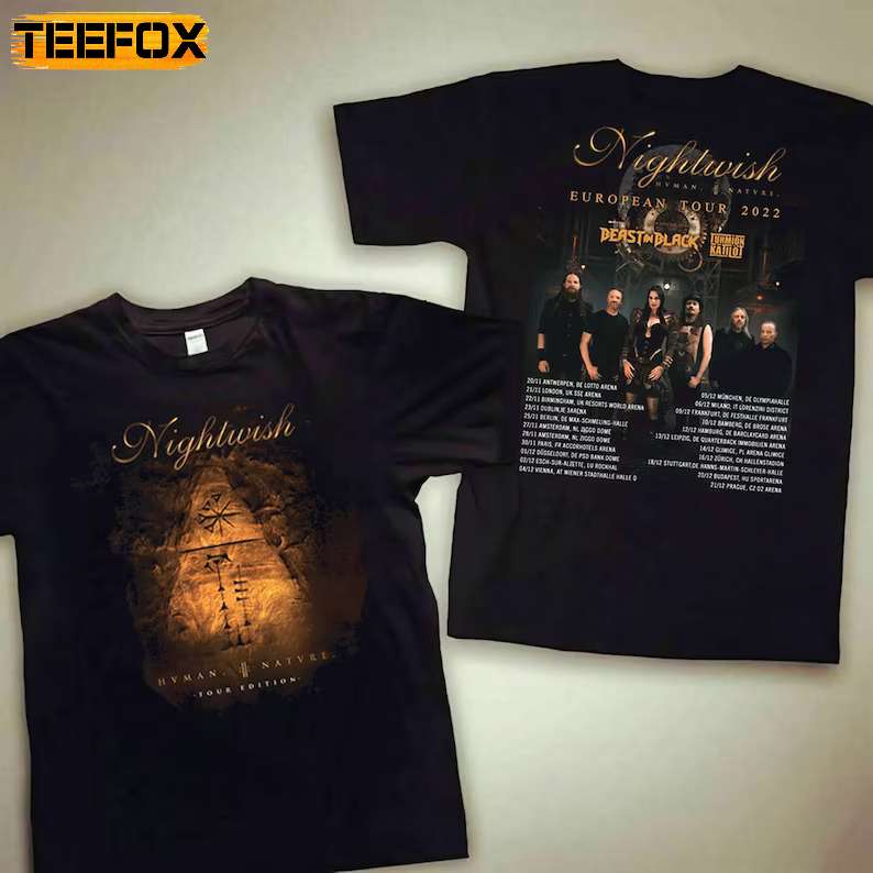 Nightwish Human II Nature European Tour 2022 Concert T-Shirt