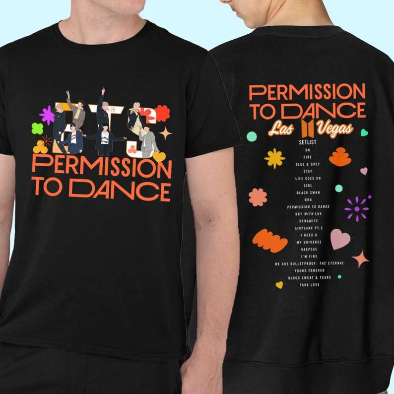 Permission To Dance 2022 Concert Tour T-Shirt BTS