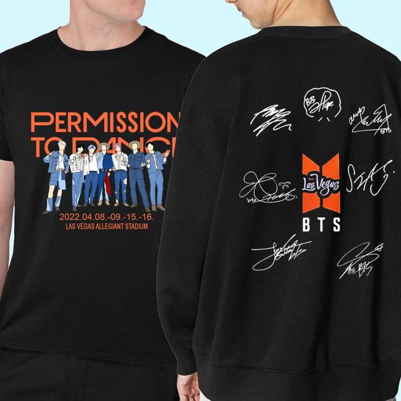 Permission To Dance BTS 2022 Tour T-Shirt Merch