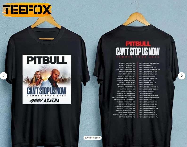 Pitbull Can't Stop Us Now Summer Tour Dates 2022 T-Shirt