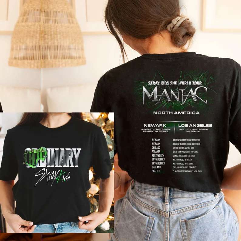 Stray Kids 2nd World Tour MANIAC 2022 Merch T-Shirt