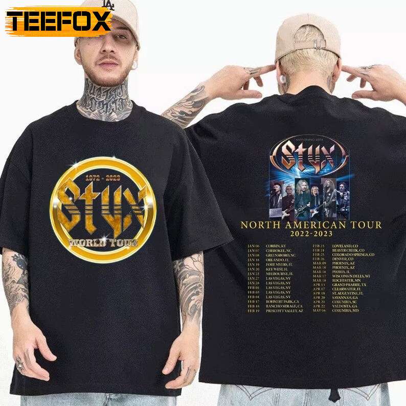 Styx Band World Tour Dates 2023 Music Festival T-Shirt