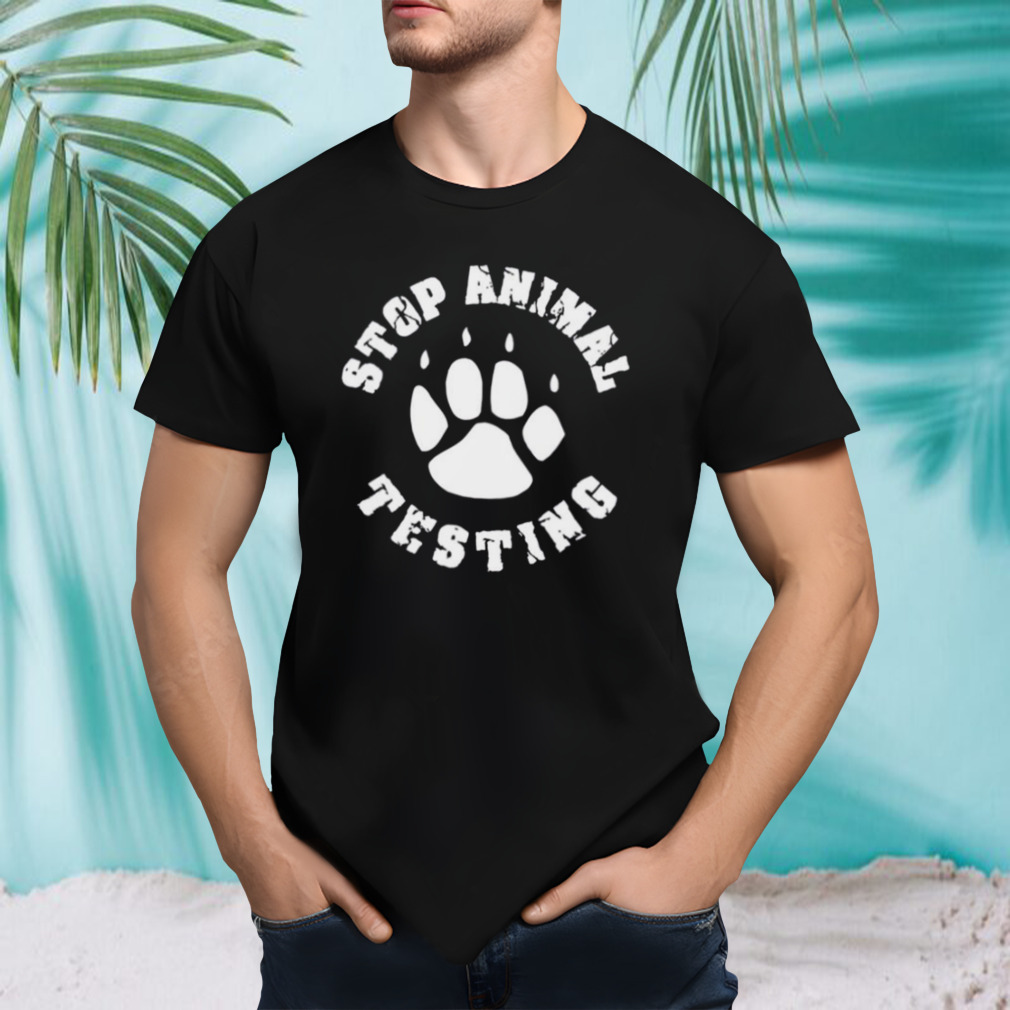 White Stop Animal Testing Protest shirt