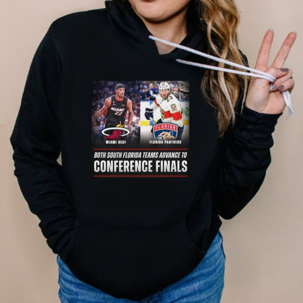 Miami Heat vs Florida Panther Both South Florida teams Advance to Conference Finals shirt 5 Hoodies