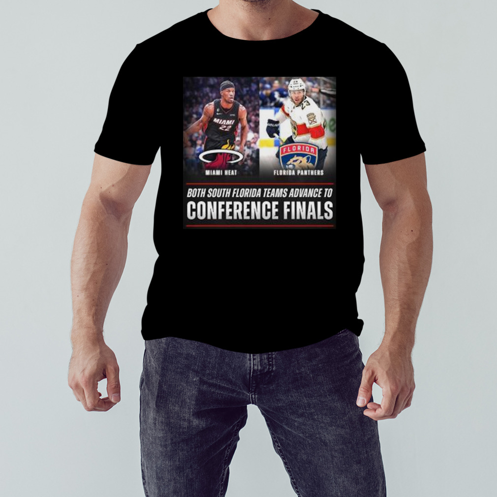 Miami Heat vs Florida Panther Both South Florida teams Advance to Conference Finals shirt 1 Unisex tshirt